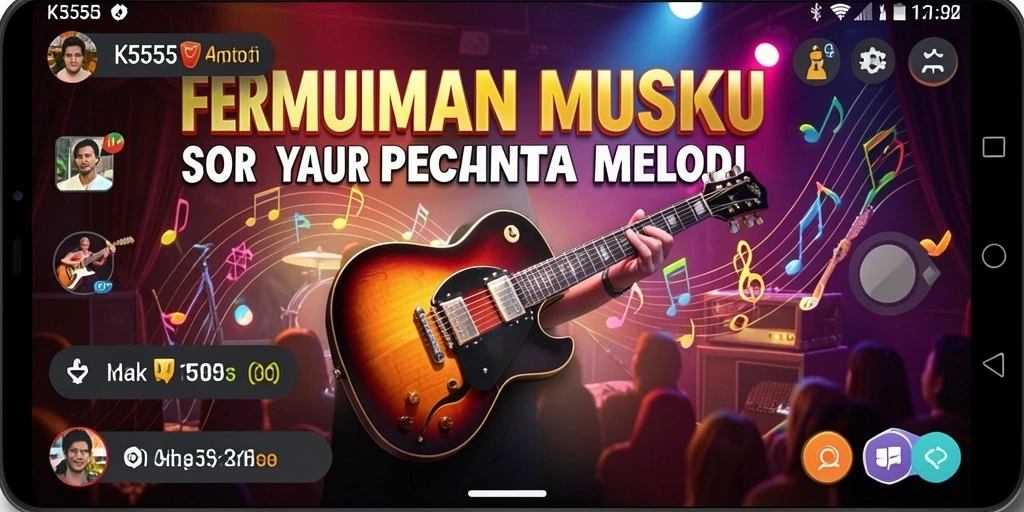 Screenshot K5555 menampilkan keseruan bermain musik yang interaktif.