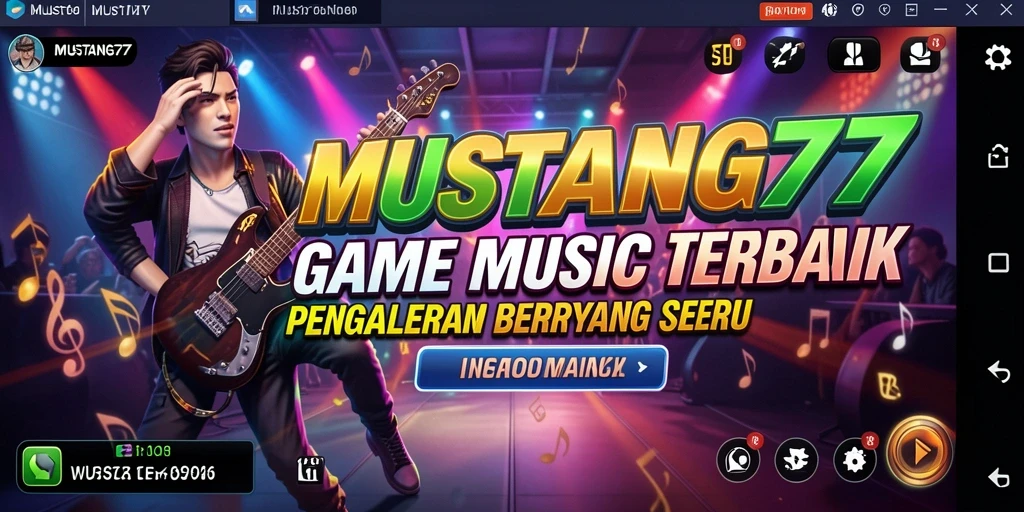 Screenshot gameplay MUSTANG77 menampilkan pemain yang menikmati tantangan musik.